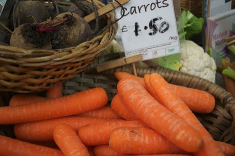 vegetables in baskets